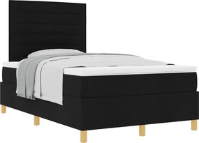 vidaXL Boxrugós ágy matracmal fejtámlával Fekete 120 x 200 cm szövet