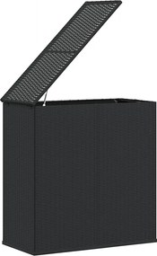 Fekete Polyrattan Kerti Párnatartó Doboz 100 X 49 X 103,5 Cm