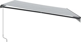 Antracitszürke és fehér kézzel kihúzható napellenző 450x350 cm