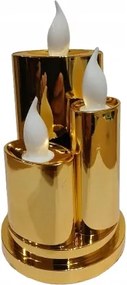Led Gyertya Hármas Arany Mozgatható Láng 15cm*8 cm