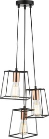 Dar Lighting vintage függeszték tower matt fekete réz dartow0322