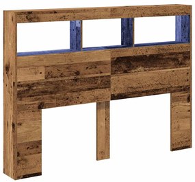 antik fa áthidalószekrény LED-világítással 140 x 17 x 102 cm