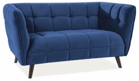 Castello Velvet kanapé, kétüléses, kék / fekete