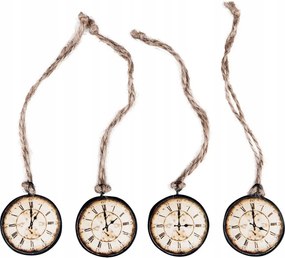Dekoratív Medál Bomba Óra 4 db-os karácsonyfa dekoráció nád
