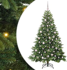 vidaXL Mű karácsonyfa 300 LED-del állvánnyal Zöld 180 cm PE és PVC