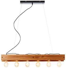 Brilliant - Csillár zsinóron CALANDRA 6xE27/42W/230V fenyő