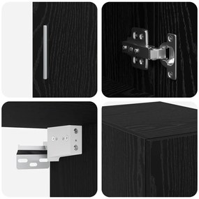 Slim tárolószekrény Fekete tölgy 30x42.5x225 cm Szerelt fa