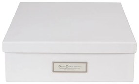 Oskar fehér irattartó doboz címkével, A4 - Bigso Box of Sweden
