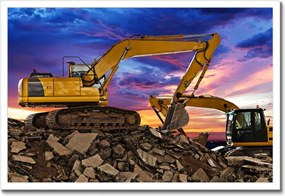 Poszterek keretben 60x40 Építőipari kotrógépek Építés