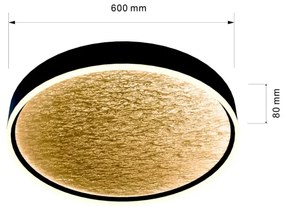 Wofi 9002-104L-LED Dimmelhető mennyezeti lámpa BORDEAUX LED/60W/230V fekete/arany