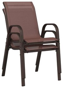 2 db barna textilén rakásolható kerti szék