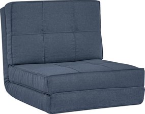 HOMCOM Padozati Kanapé Összecsukható Fekvőszék 5-Fokozatban Állítható Kanapéágy Egyszemélyes Kanapé Kék 61 x 73 x 58 cm | Aosom