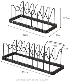 Tower fekete állítható fedőtartó állvány - YAMAZAKI