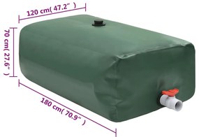 összecsukható PVC víztartály csappal 1500 L