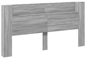 szürke sonoma színű áthidalószekrény LED-ekkel 200x16,5x103,5cm