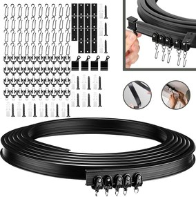 Függönykarnis Rugalmas mennyezetre vagy falra Függönysín 5m Hajlítható