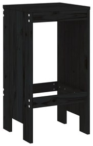 2 db fekete tömör fenyőfa bárszék 40x36x75 cm