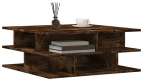 füstös tölgy színű szerelt fa dohányzóasztal 70x70x29 cm