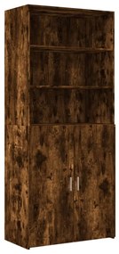 füstös tölgy színű szerelt fa magasszekrény 80 x 42,5 x 185 cm