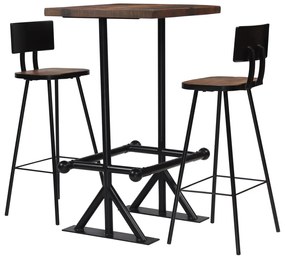 3 részes tömör újrahasznosított fa bárszett