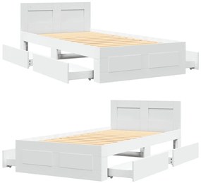 fehér ágykeret fejtámlával matrac nélkül 100x200 cm