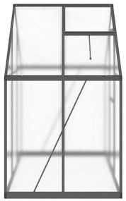 antracitszürke alumínium melegház alapvázzal 169 x 114 x 195 cm