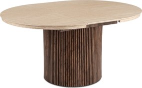 Modern bővíthető étkezőasztal AURELIO 120–160 cm travertin dió