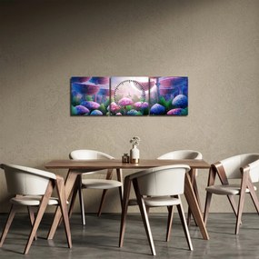 Kép - Gomba teliholdkor, grafika (órával) (90x30 cm)