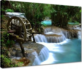 Vászonkép 40x30 Fa malom a folyón