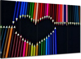 Vászonkép 100x70 Szív színes ceruzákból