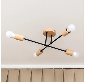 Felületre szerelt mennyezeti csillár CAMBRIDGE 4xE27/15W/230V fenyő