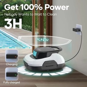Aiper Scuba 800 SE Elite White akkumulátoros medencetisztító robot, fehér, 80 m2, szűrőkosár: 2 l