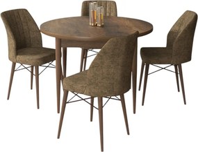 Rox étkezőgarnitúra, barokk-barna, 90 cm