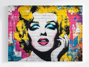 Vászonkép Canvas Fal Tégla Graffiti Pop Art Portré Nő 100x75