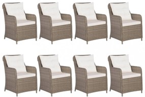 9 részes barna kültéri polyrattan étkezőgarnitúra