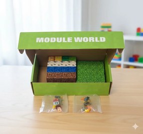 Mágneses építőkészlet Module World - 48 kocka + 2 figura