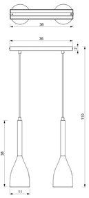 Csillár zsinóron MUZA 2xE27/60W/230V