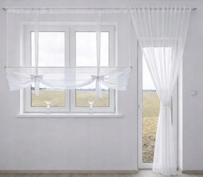 Erkély Szett Fehér Római Roló Panel Masnival Fátyol KAR.3m