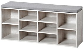 Kesper 15931 Cipősszekrény ülőpárnával, fehér,103,5 x 48 x 29,5 cm