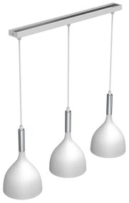 Csillár zsinóron NOAK 3xE27/15W/230V fehér/króm