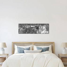 Kép - Róka télen (órával) (90x30 cm)