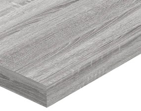 4 db szürke sonoma színű szerelt fa fali polc 40 x 10 x 1,5 cm