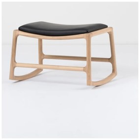 Dedo tömör tölgyfa ülőke, fekete bivalybőr ülőkével - Gazzda