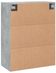 betonszürke szerelt fa fali szekrény 69,5 x 34 x 90 cm