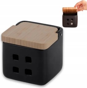 Fokhagyma Konyhai Tartály Lyukakkal Kerámia Bambusz Fedéllel