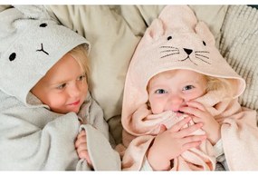Cat szürke pamut kapucnis gyerek törölköző - Kindsgut
