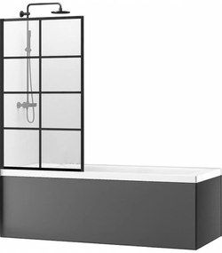Rea Lagos zuhanyparaván 70 cm egyrészes fekete matt/átlátszó üveg REA-K4569