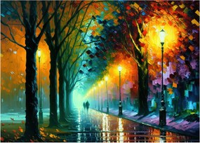 Üveg kép - Éjszakai séta (70x50 cm)