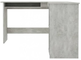 betonszürke szerelt fa L-alakú sarok-íróasztal 120x140x75 cm
