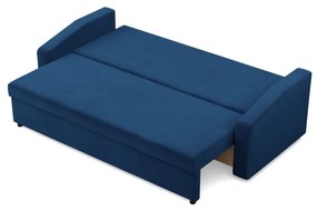 Zeus kanapéágy, bársony, hab töltet, döntött kartámasz, kék